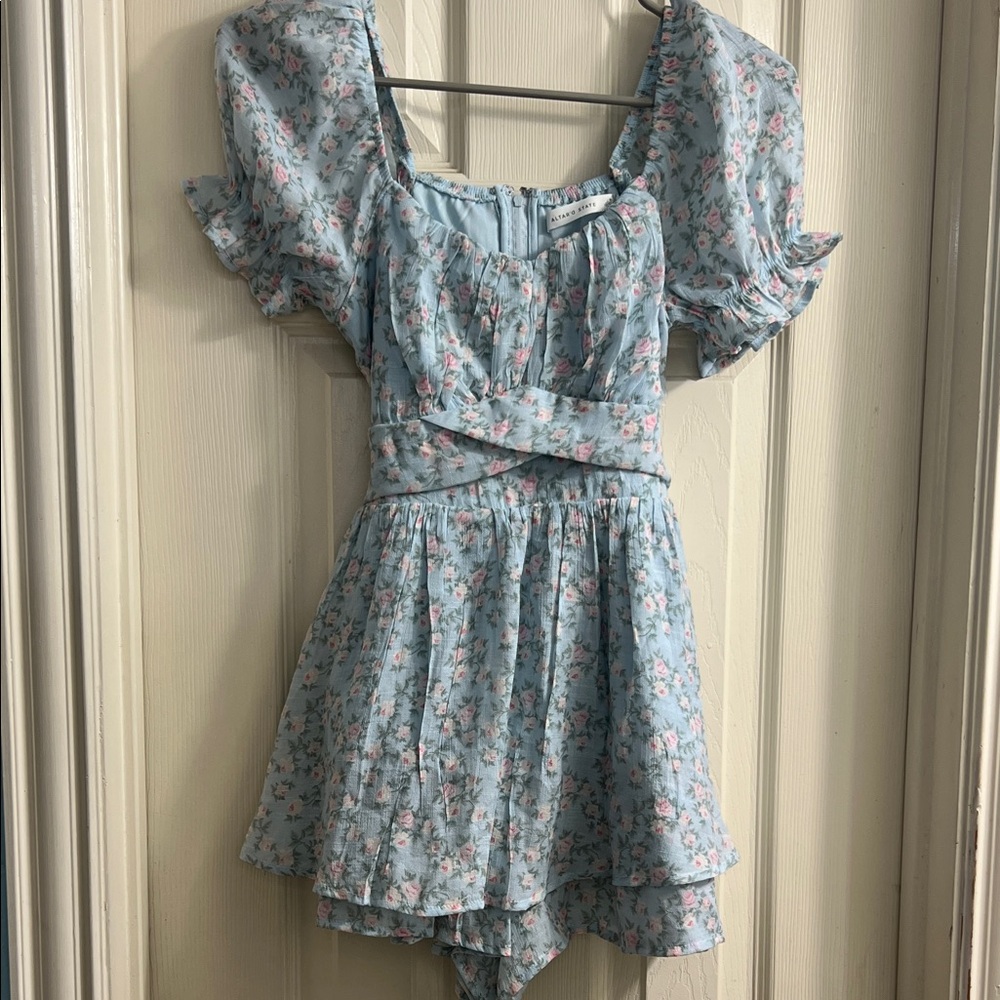 Altar'd State Blue Floral romper